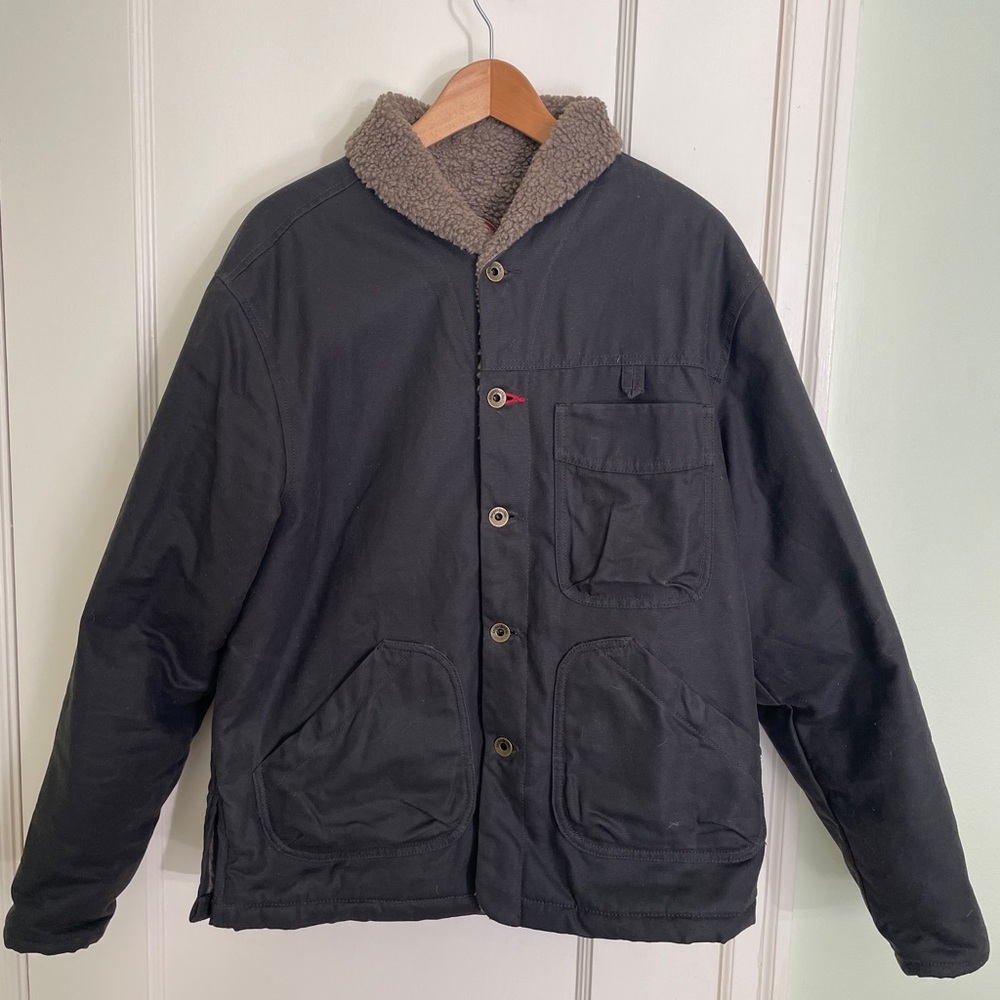 Men's Black Sherpa-Lined Field Jacket